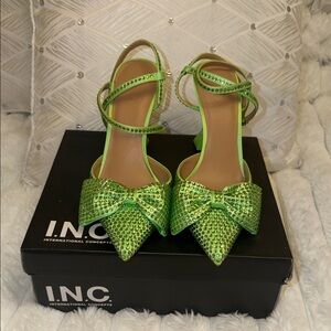 INC International Concepts Women's Lime Green Bow Heels